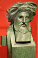 Greek bronze & ivory Herm of Dionysos from Asia Minor at Getty Museum Villa. Malibu, CA.