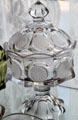 Coin pattern bowl by Fostoria Glass Co. at Historical Glass Museum. Redlands, CA.