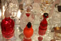 Collection of glass perfume bottles at Historical Glass Museum. Redlands, CA.