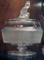 Westward Ho glass compote at Historical Glass Museum. Redlands, CA.