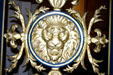 City Hall gilded lions face in railing. San Francisco, CA.