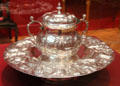 Covered silver porringer from London at Legion of Honor Museum. San Francisco, CA.