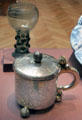 Silver tankard c1650 by Abraham Meytens of Stockholm before Dutch goblet at Legion of Honor Museum. San Francisco, CA.