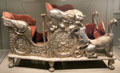 Elephant throne partly gilded & painted silver from India at Asian Art Museum. San Francisco, CA.