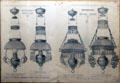 Hanging library lamp fixture catalogue at Mariposa Museum. Mariposa, CA.