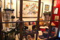 Display with items used in everyday life by early Chinese settlers at Mariposa Museum. Mariposa, CA.
