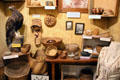 Miwuk Indian basket collection at Mariposa Museum. Mariposa, CA.