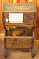 Wooden stand which survived 2014 Hotel Jeffery fire at Northern Mariposa County Museum. Coulterville, CA.