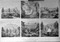"Views of the New Ditch" a major engineering feat which supplied water to the county, poster by F. Holtzmann of Columbia, Tuolumne Co. at Tuolumne County Museum. Sonora, CA.