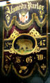 Alameda Parlor banner, used to identify chapters & officers, in Native Sons of the Golden West Exhibit at Columbia State Historic Park. Columbia, CA.