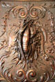 Seafood theme carved on dining room sideboard at Pardee Home Museum. Oakland, CA.