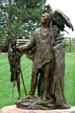 Pariskaroopa, Two Crows sculpture by John Coleman based on painting by George Caitlin at Leanin' Tree Museum. Boulder, CO.