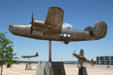 B-24 Liberator commemorative model on Honor Court before Arnold Hall at USAF Academy. Colorado Springs, CO.