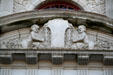 Carving over door of Colorado Springs Pioneers Museum. Colorado Springs, CO.