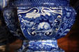Blue porcelain with rabbit at Byers-Evans House. Denver, CO.