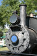 Nose of Saddleback 0-4-0 steam locomotive #1 at Colorado Railroad Museum. CO.