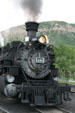 Nose of Durango & Silverton Railroad steam locomotive 486 made by Baldwin Locomotive Works, Philadelphia. Durango, CO.