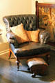 Leather arm chair at McAllister House Museum. Colorado Springs, CO.