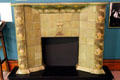 Fireplace mantle in Art Nouveau style by Van Briggle Pottery at Colorado Springs Pioneers Museum. Colorado Springs, CO.