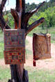Native parfleche in Indian settlement area at Rock Ledge Ranch Historic Site. Colorado Springs, CO.