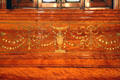 Inlaid headboard at Rosemount House Museum. Pueblo, CO.