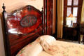 Carved wooden headboard at Rosemount House Museum. Pueblo, CO.