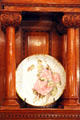 Porcelain plate with painted rose in dining room at Rosemount House Museum. Pueblo, CO.