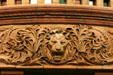 Lion on frieze of P.T. Barnum building. Bridgeport, CT.