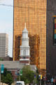 Center Congregational Church against Gold Building by Neuhaus & Taylor. Hartford, CT.