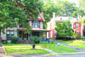 Hartford Children's Theater building & former mansions opposite Mark Twain / Harriet Beecher Stowe complex. Hartford, CT.