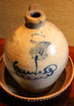 Stoneware jug marked S Risley, Norwich at Florence Griswold Museum. Old Lyme, CT.