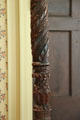 Bedpost tobacco leaf detail in Art Colony bedroom at Florence Griswold Museum. Old Lyme, CT.