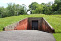 Entrance to underground Painting Gallery at Philip Johnson Glass House. New Canaan, CT.