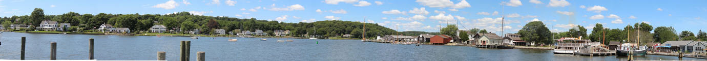Panorama of Mystic Seaport. Mystic, CT.