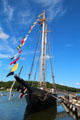 LA Dunton fishing schooner built Essex, MA at Mystic Seaport. Mystic, CT.