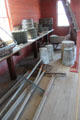 Thomas Oyster House rakes & containers at Mystic Seaport. Mystic, CT.