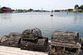 Lobster pots at Mystic Seaport. Mystic, CT.