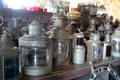 Ships lanterns in chandlery at Mystic Seaport. Mystic, CT.