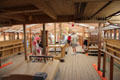 Charles W. Morgan wooden whaleship under restoration at Mystic Seaport. Mystic, CT.