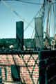 Brick oven on deck of Charles W. Morgan used to melt whale blubber at sea at Mystic Seaport. Mystic, CT.