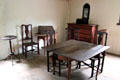 Early American furniture at Joshua Hempstead House. New London, CT.