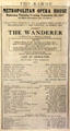 The Wanderer playbill featuring James O'Neill at Monte Cristo Cottage. New London, CT.