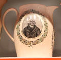 O Liberty Thou Goddess!, President Thomas Jefferson commemorative creamware pitcher by Herculaneum Pottery Co., Liverpool, England with at Mattatuck Museum. Waterbury, CT.