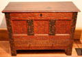 Carved chest with drawer from Connecticut River valley at Yale University Art Gallery. New Haven, CT.