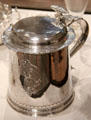 Silver tankard by Cornelius Kierstede of New York at Yale University Art Gallery. New Haven, CT.