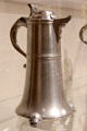 Pewter church flagon by Johann Christoph Heyne of Lancaster, PA at Yale University Art Gallery. New Haven, CT.
