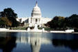 Reflecting pool mirrors Capitol Hill. Washington, DC.