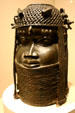 Sculpted head representing African king in National Museum of African Art. Washington, DC.
