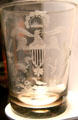 Glass tumbler engraved with seal of United States by John Frederick Amelung of Frederick, MD at National Gallery of Art. Washington, DC.
