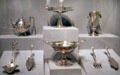 Collection of medallion silver decorated with portrait medallions at Smithsonian American Art Museum. Washington, DC.